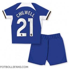 Chelsea Ben Chilwell #21 Replika Hemmatröja Barn 2023-24 Kortärmad (+ Korta byxor)
